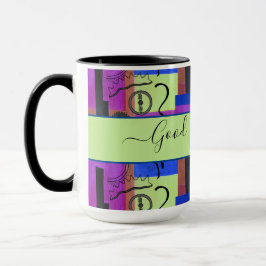 Caneca Abstrato preto para Pai brilhante 15oz