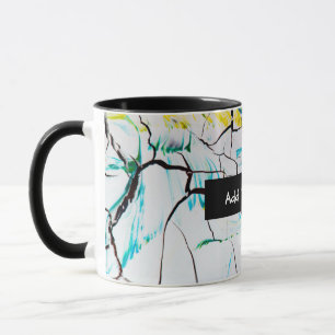Caneca Abstrato racha em azul verde