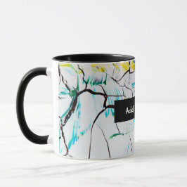 Caneca Abstrato racha em azul verde amarelo