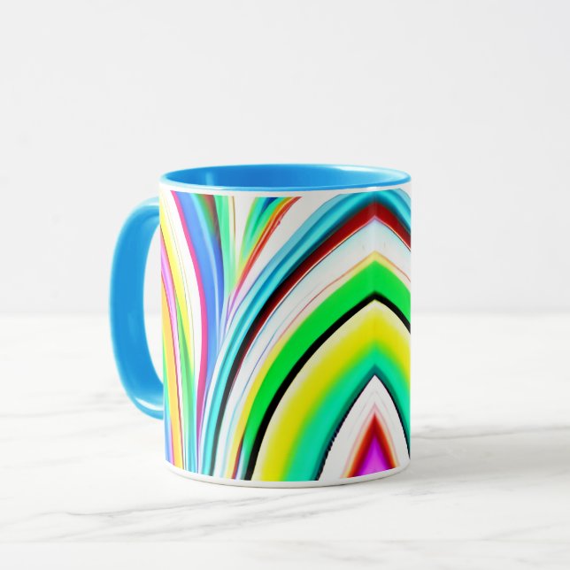 Caneca Abstrato Rainbow Marbled Swirls (Frente Esquerda)