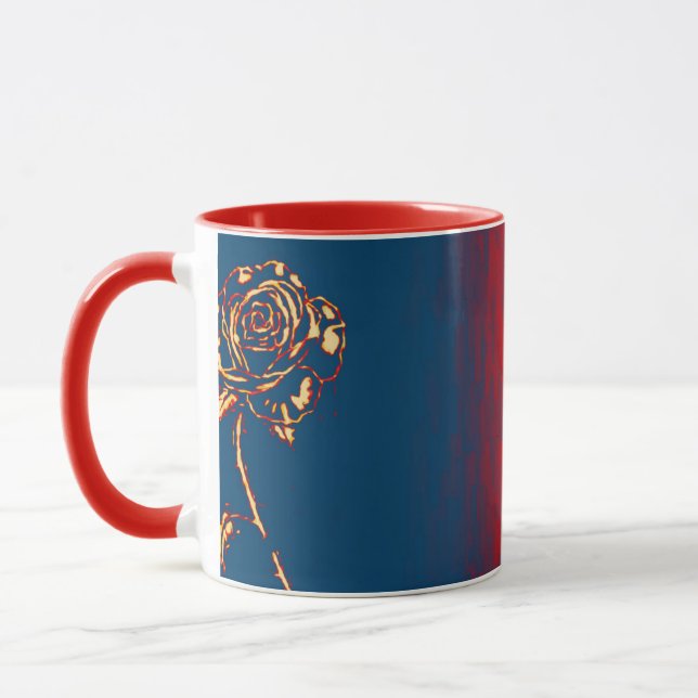 Caneca Abstrato Rosa Cerâmica Mug (Esquerda)