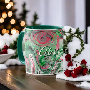 Caneca Abstrato vermelho-branco-cinzento-cinzento