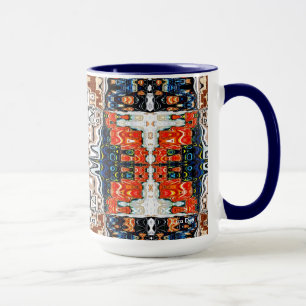 Caneca Abstrato Vermelho, Branco e Azul