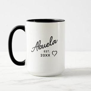 Caneca Abuela Ano de Fundação Revelação de Gravidez & Dia