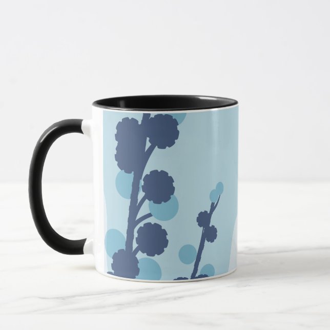 Caneca Acácia Ilustrativa Moderna Dourada Abstrata (Esquerda)