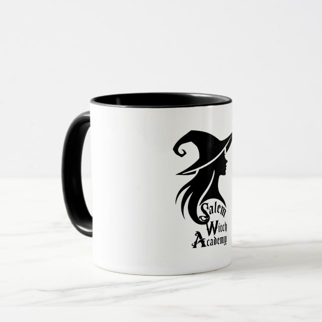 Caneca Academia de Bruxas de Salem Halloween Wiccanas Bru (Frente Esquerda)