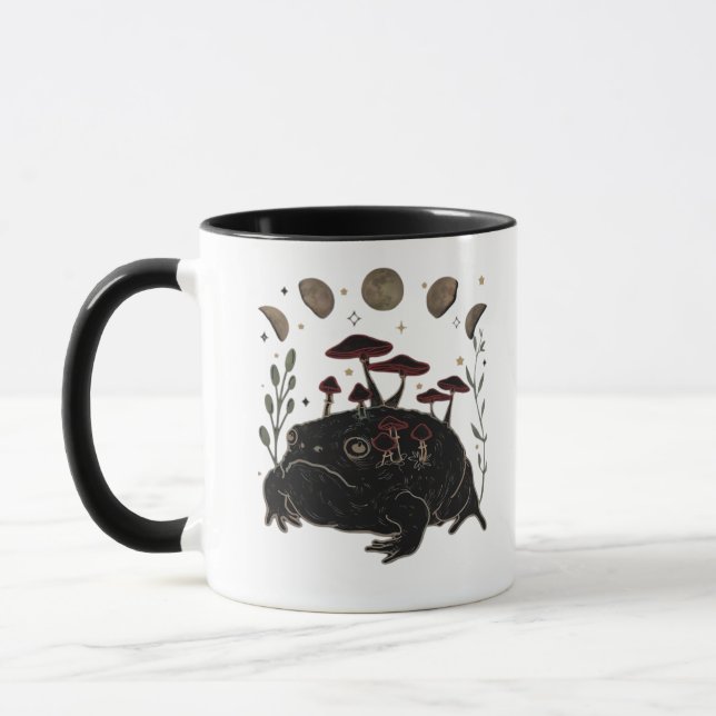 Caneca Academia Lua Witchy Goblincore Estética Sapo Cla (Esquerda)