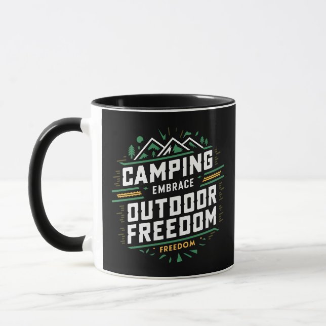 Caneca Acampamento Abraçar liberdade ao ar livre, caneca- (Esquerda)