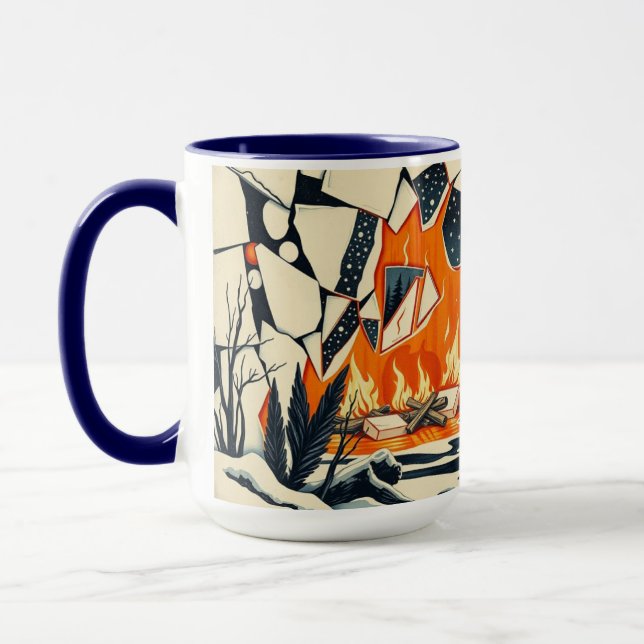 Caneca Acampamento de Fogo de Madeira de Gelo Partido Abr (Esquerda)