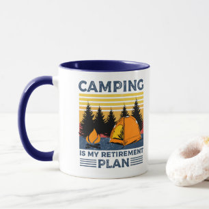 Caneca Acampamento é meu plano de aposentadoria Engraça