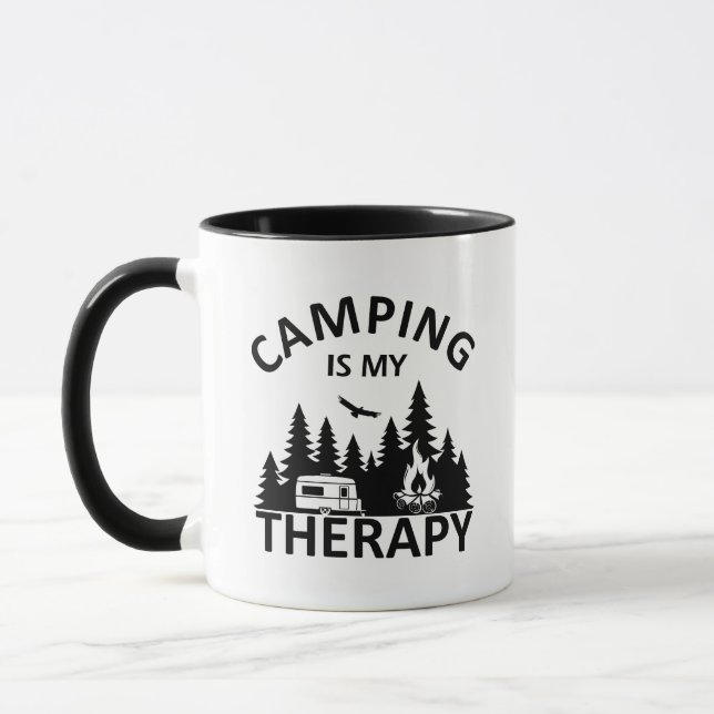 Caneca Acampamento é o meu slogan engraçado de acampament (Esquerda)
