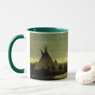 Caneca Acampamento Indiano ao Amanhecer por Tavernier, We