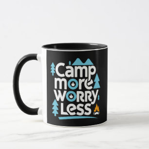 Caneca Acampamento Mais Preocupado Menos, acampamento de