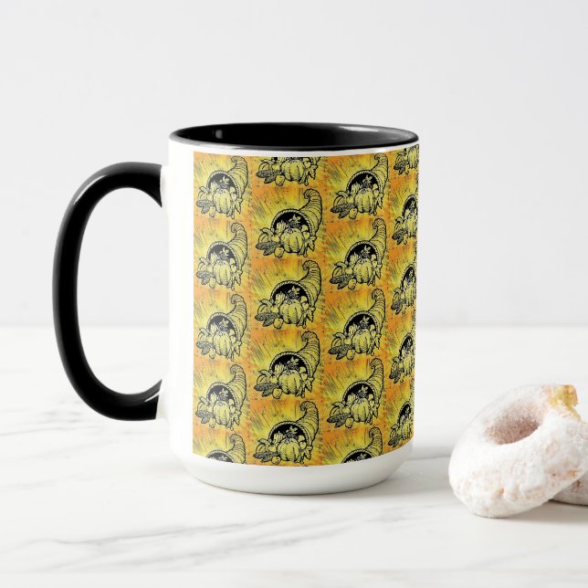 Caneca Ação de Graças Cornucopia Mug (Com Donut)