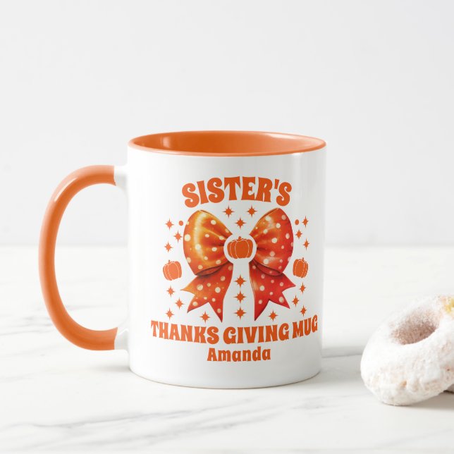 Caneca Ação de Graças da Irmã Personalizada (Com Donut)