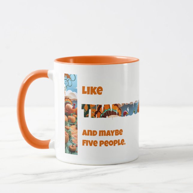 Caneca Ação de Graças e Talvez Cinco Pessoas (Esquerda)