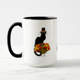 Caneca Ação De Graças Le Chat Noir Com A Turquia Peregrin