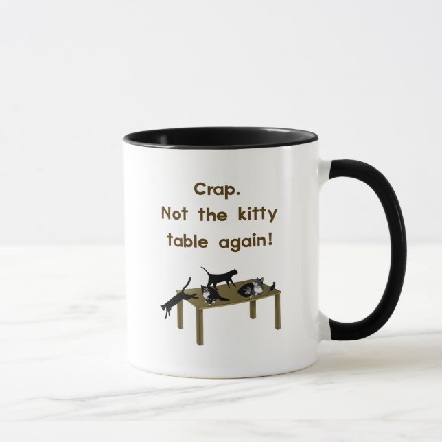 Caneca Acção de graças engraçada da mesa do gatinho (Direita)