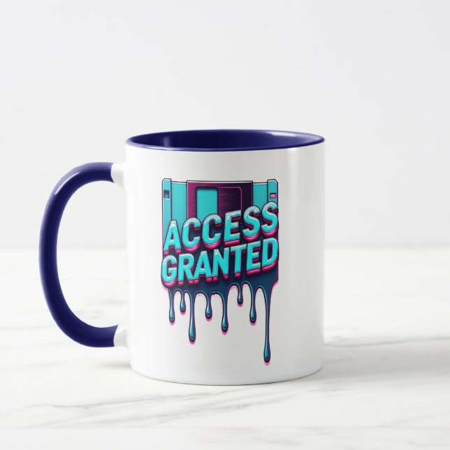 Caneca Access Granted | Retro Tech & Cybersecurity Floppy (Esquerda)
