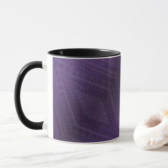 Caneca Aceitação | Padrão de Boho Eclético Violet (Com Donut)