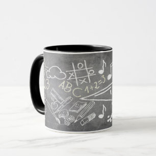 Caneca Acessórios para matrícula no estilo lousa