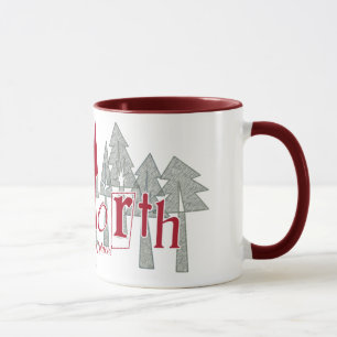 Caneca Acima do norte com fundo da árvore