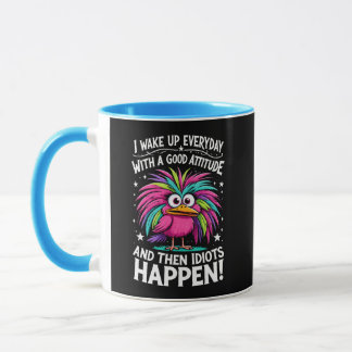 Caneca Acorde Com Uma Boa Atitude & Então Idiotas Acontec
