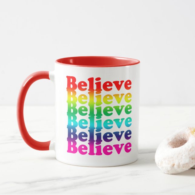 Caneca Acredite arco-íris (Com Donut)