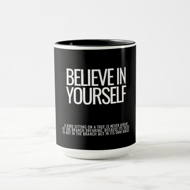 Caneca Acredite em si mesmo, inspirador, Cote Mug (Centro)