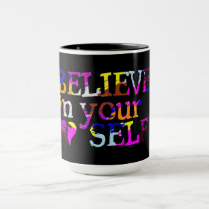 Caneca Acredite em si mesmo nome personalizado
