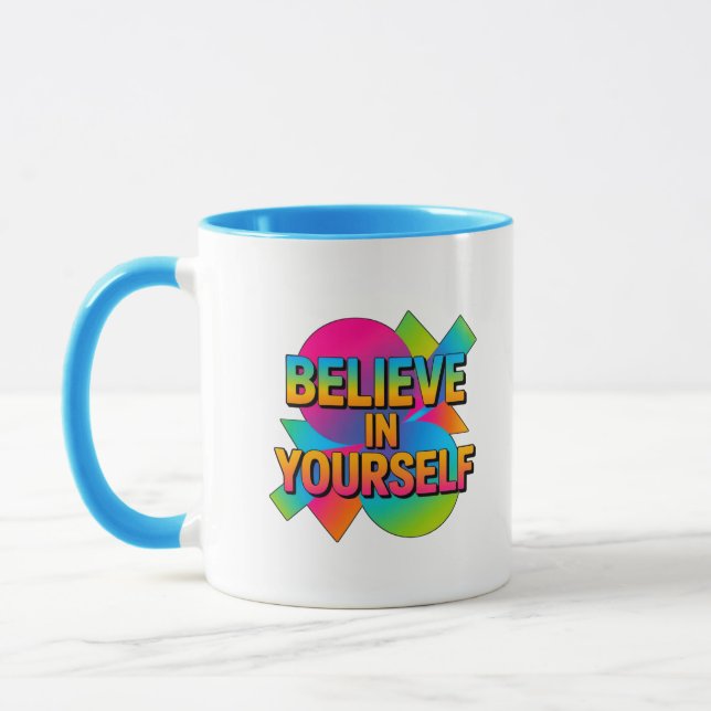 Caneca Acredite em si mesmo presente motivacional (Esquerda)