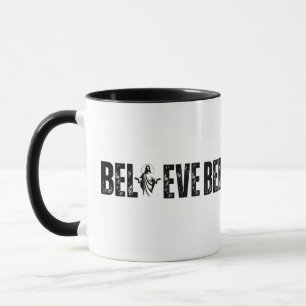Caneca ACREDITE Silhueta Cristã Aberta Com Fé
