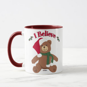 Caneca Acredito! Urso de Teddy de Natal
