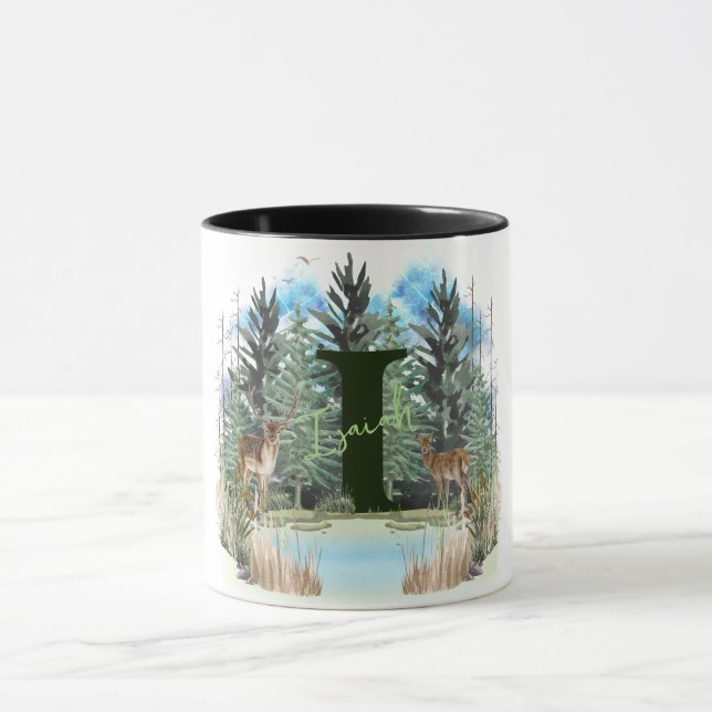 Caneca Acrélio de Cervo Personalizado com Letra Monograma (Centro)