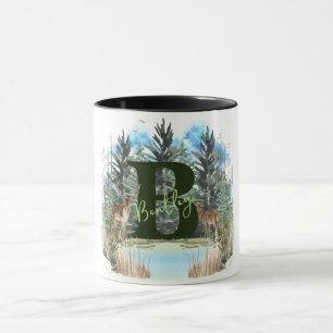 Caneca Acrilica Cervo Personalizado Monograma Letra B