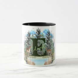 Caneca Acrilica Cervo Personalizado Monograma Letra E