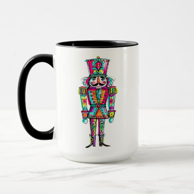 Caneca Acrililico de Natal Rosa Arco-Íris Pastel  (Esquerda)