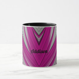 Caneca ADDISON ~ Zany 3D ~ Rosa e Cinzas