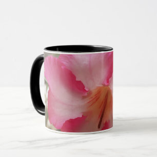 Caneca Adenium flores brancas cor-de-rosa flores florais