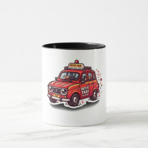 Caneca Adesivo Cute Kawaii Táxi Vermelho Marroquino Petit
