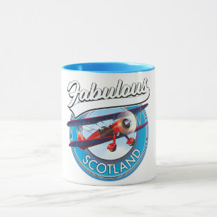 Caneca Adesivo de viagem estilo retrô Escócia fabuloso