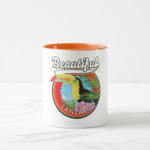 Caneca Adesivo de viagem para a bela Lanzarote.