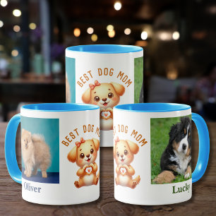 Caneca Adicionar Nomes de Fotografias Mensagem de Cachorr