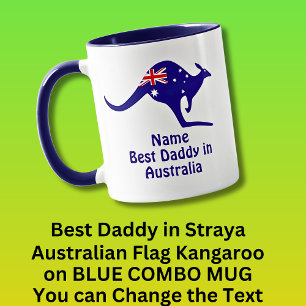 Caneca Adicione Nome, Melhor Pai Austrália, Sinalizador B