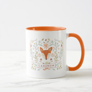 Caneca Adicione seu nome   Florestas Whimsland Fox