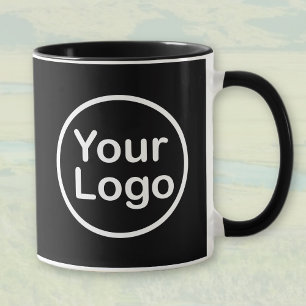 Caneca Adicione Seu Próprio Logotipo Fundo Preto