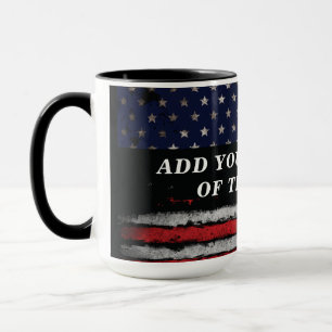 Caneca Adicione seu próprio texto no sinalizador america