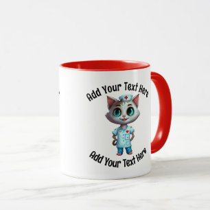 Caneca Adicione Seu Texto Enfermeiro De Gato