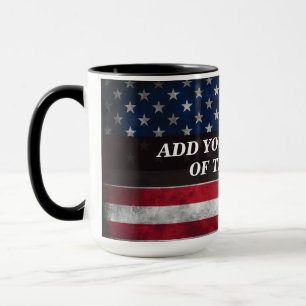 Caneca Adicione seu texto na bandeira americana