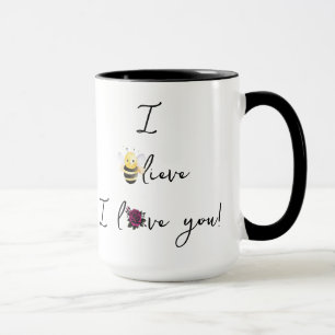 Caneca "(Adicione um Nome),,, Eu Acredito que Eu Te Amo!"